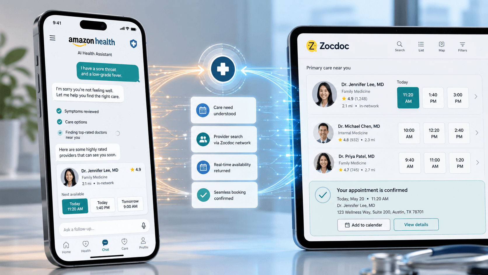 Amazon's Health AI Assistant Plugs Into Zocdoc's Scheduling Network in Major Integration Move