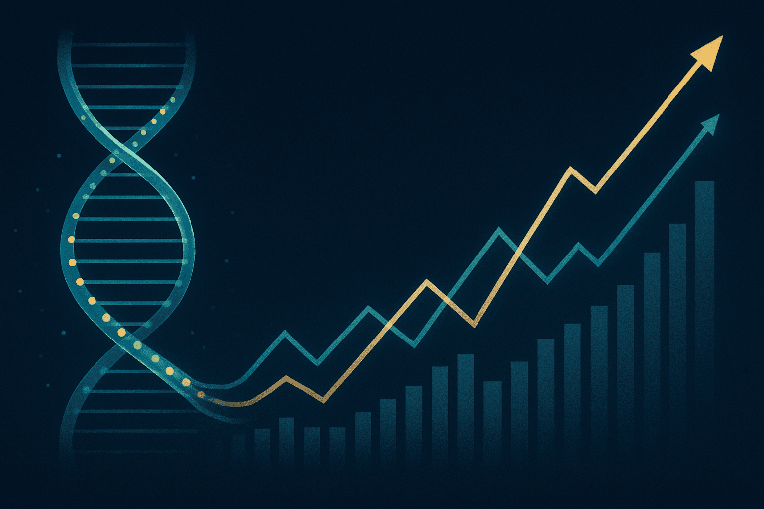 Abstract visualization of genomic data and financial growth